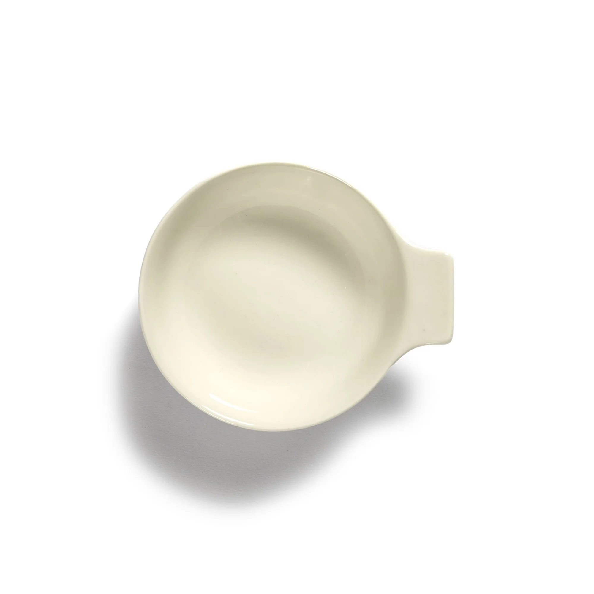 White Tapas Plate with Blue Stripes - L